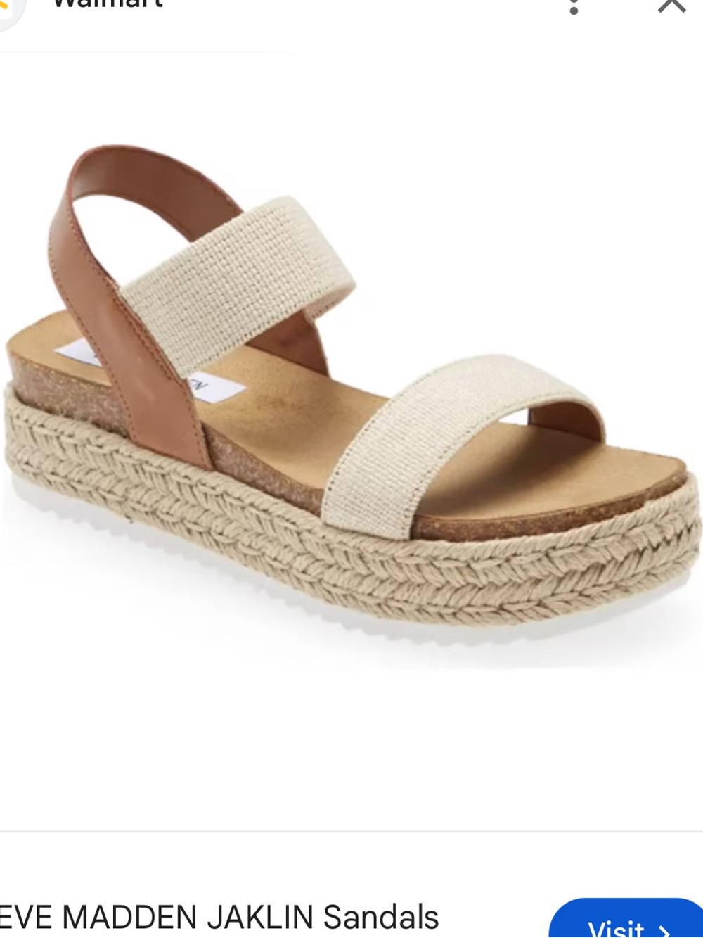 Steve Madden Jaklin Natural Multi Espadrille Sandal size 8